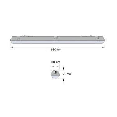 Plafo Stagna 650mm 18,0W 4000K Shot Plafoniere